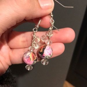 Multicolor pink earrings